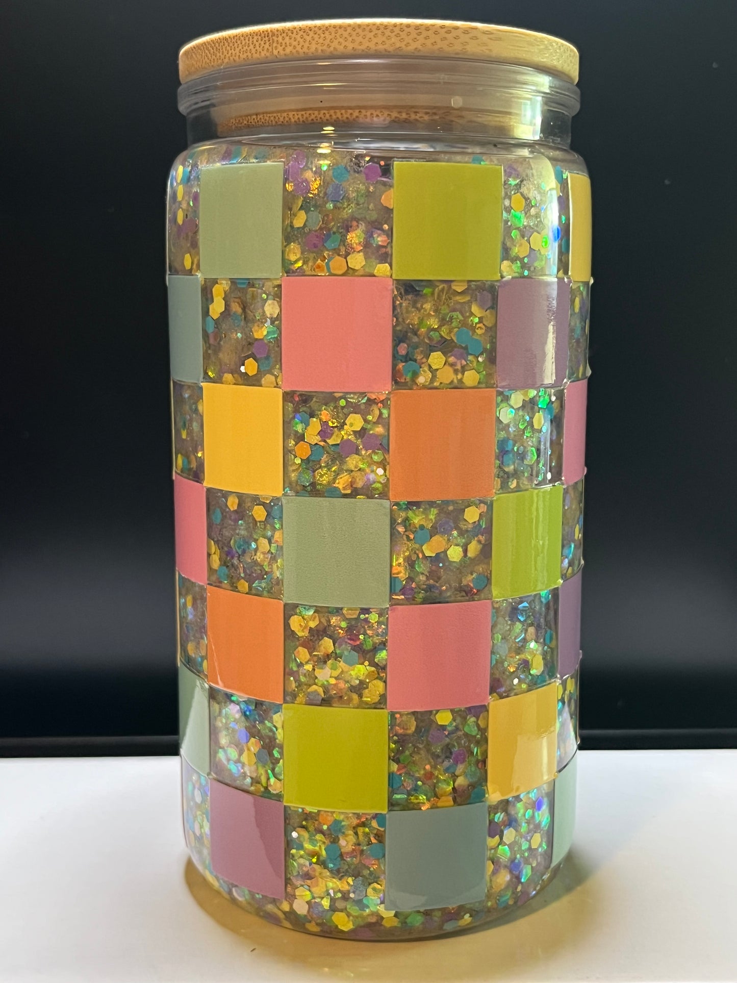 Rainbow Checkers (16oz Acrylic)