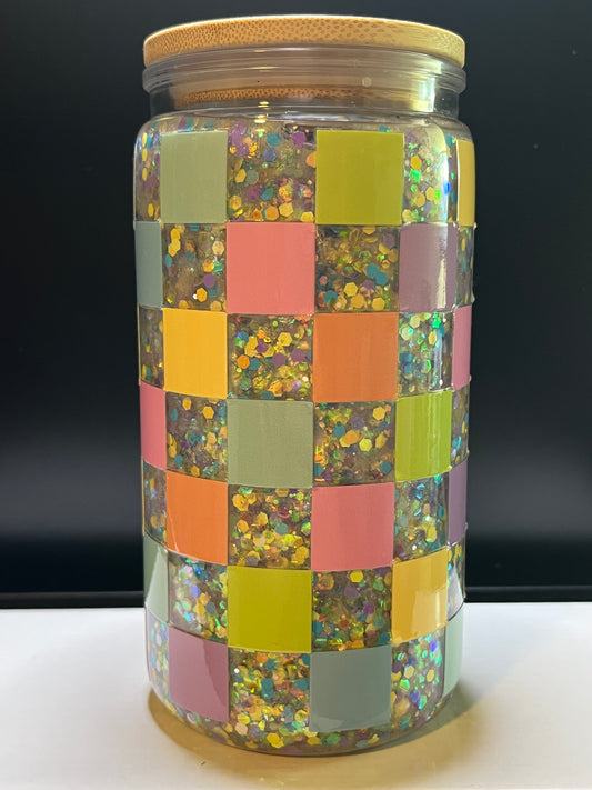 Rainbow Checkers (16oz Acrylic)