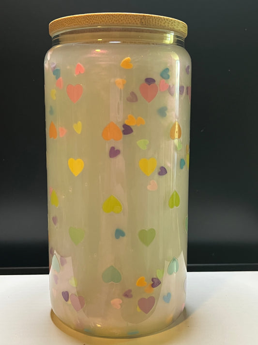 Hearts & Shimmer (16oz Glass)