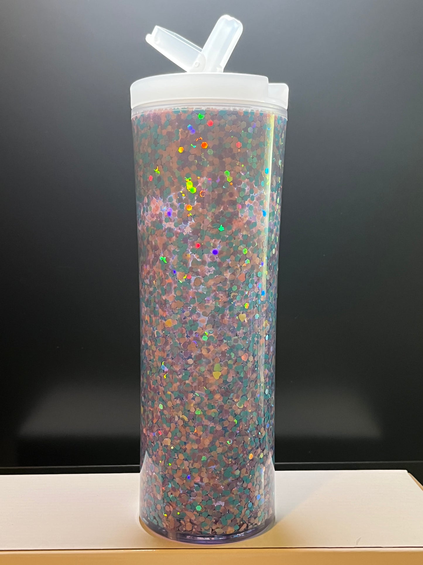 Pastel Glitter (20oz Acrylic Flip-Top Water Bottle)